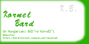 kornel bard business card